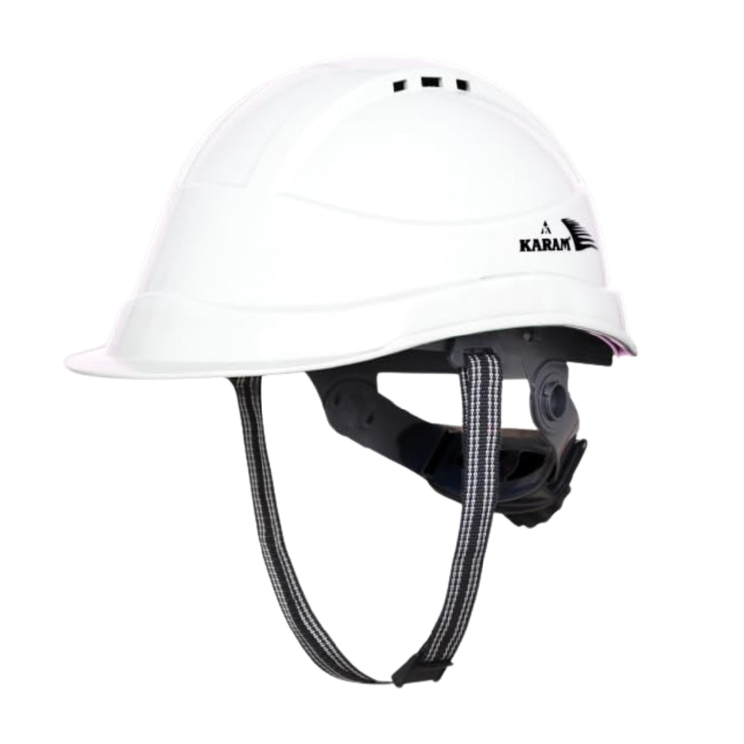 Karam White Safety Helmet Head Gear (Protective)