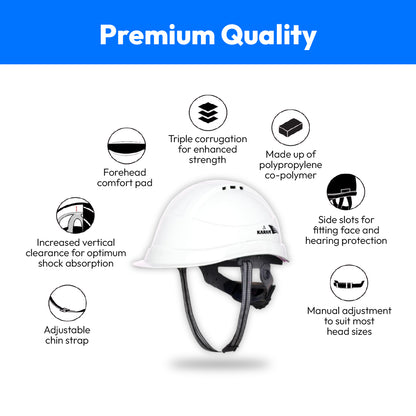 Karam White Safety Helmet Head Gear (Protective)