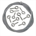 Window Net Curtain 5Meter Spring Wire Kit with 6Hooks