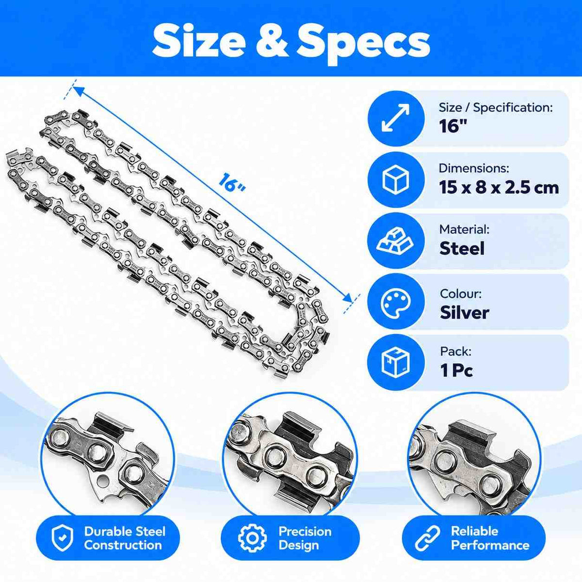 Wood Cutter Chain Chainsaw 1 PCS-16"