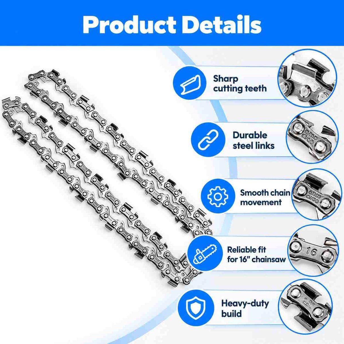 Wood Cutter Chain Chainsaw 1 PCS-16"