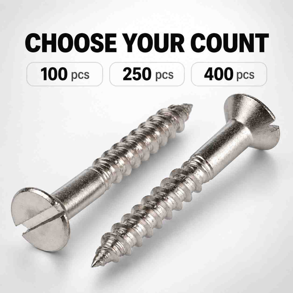 Implemental Wood Screw Flat Head Self Tapping-No.7 Size 30mm - 1