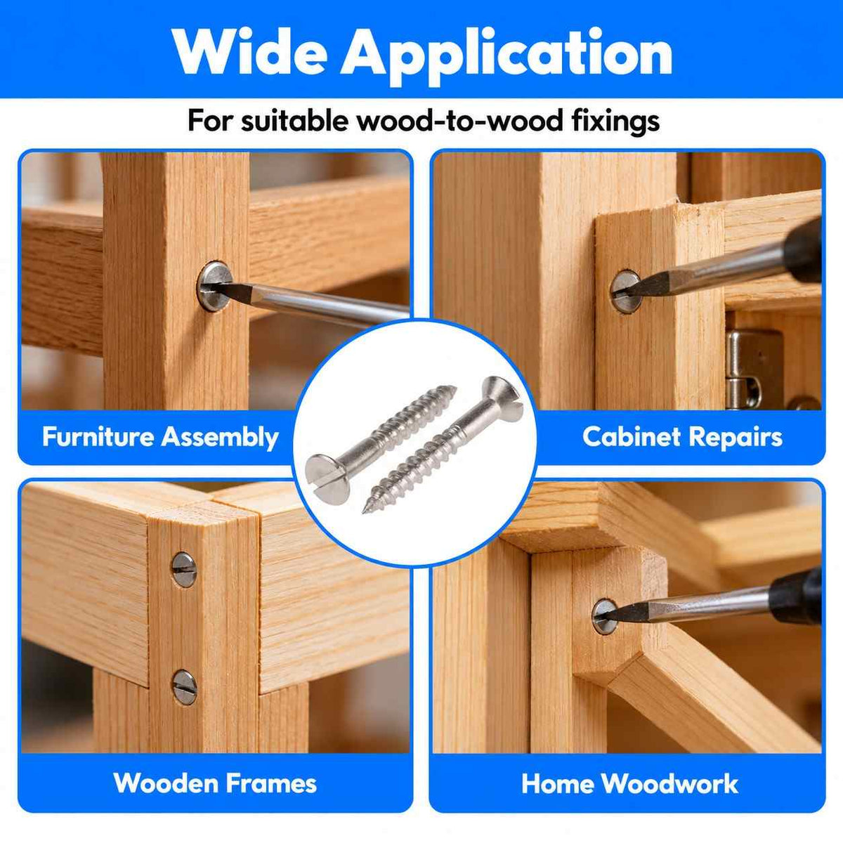 Wood Screw Flat Head Self Tapping-No.7 Size 30mm