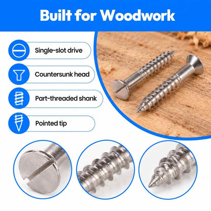 Wood Screw Flat Head Self Tapping-No.7 Size 30mm