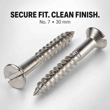 Implemental Wood Screw Flat Head Self Tapping-No.7 Size 30mm - 1