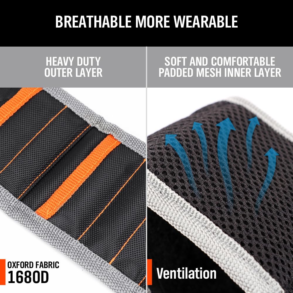 HORUSDY Magnetic Wristband,with Strong Magnets for Holding Screws, Nails, Drilling Bits, of The Best Christmas Day Tools for Men