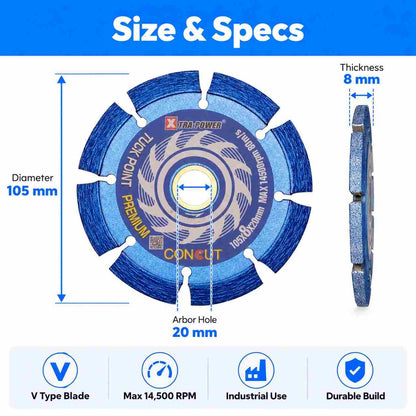 XP Tuck Point V Type Blade 105X8x20mm