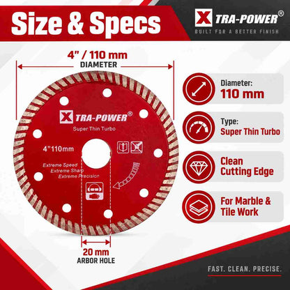 Implemental XTRAPOWER Diamond Cutting Disc Super Thin Turbo 4" - 1