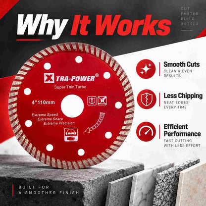 Implemental XTRAPOWER Diamond Cutting Disc Super Thin Turbo 4" - 1
