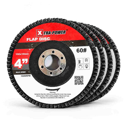Xtra-Power Flap DISC Grinder Compatible 4" Pack of 5