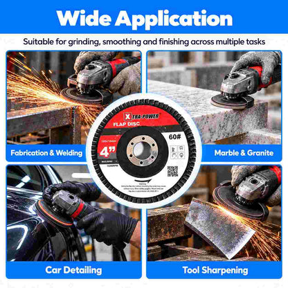 Xtra-Power Flap DISC Grinder Compatible 4" Pack of 5