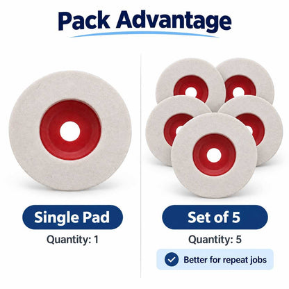 Implemental Xtra Power Felt Buff Pad-4 Inch(Set Of 5) - 1