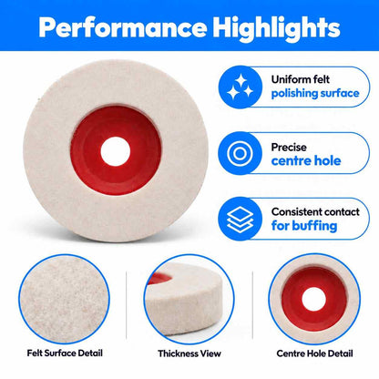 Xtra Power Felt Buff Pad-4 Inch(Set Of 5)