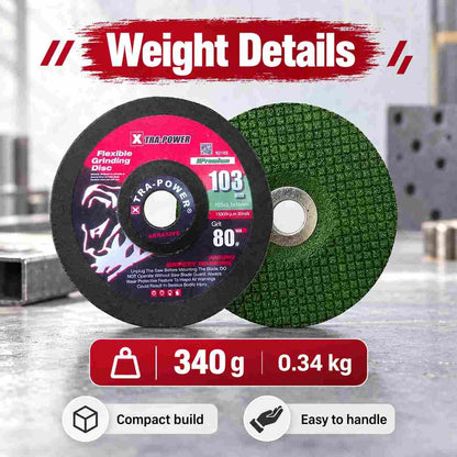 Implemental Xtra Power Flexible Grinding SS Disc-103mm 80Grit Set of 2 - 1