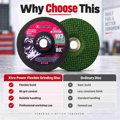 Implemental Xtra Power Flexible Grinding SS Disc-103mm 80Grit Set of 2 - 1