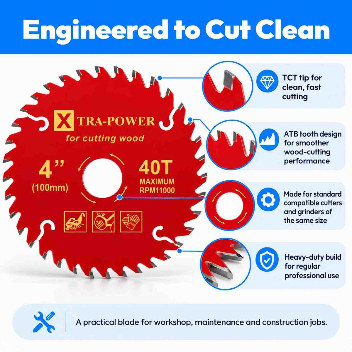 Xtra Power TCT Cutting Disc ATB Tooth For Wood Cutting
