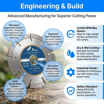 YKING SAW BLADE MARBLE CUTTING BLADE 4"