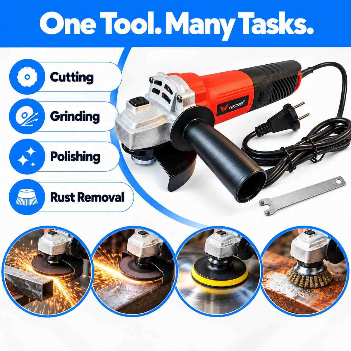 Yiking Angle Grinder (Blade Dia -100mm)