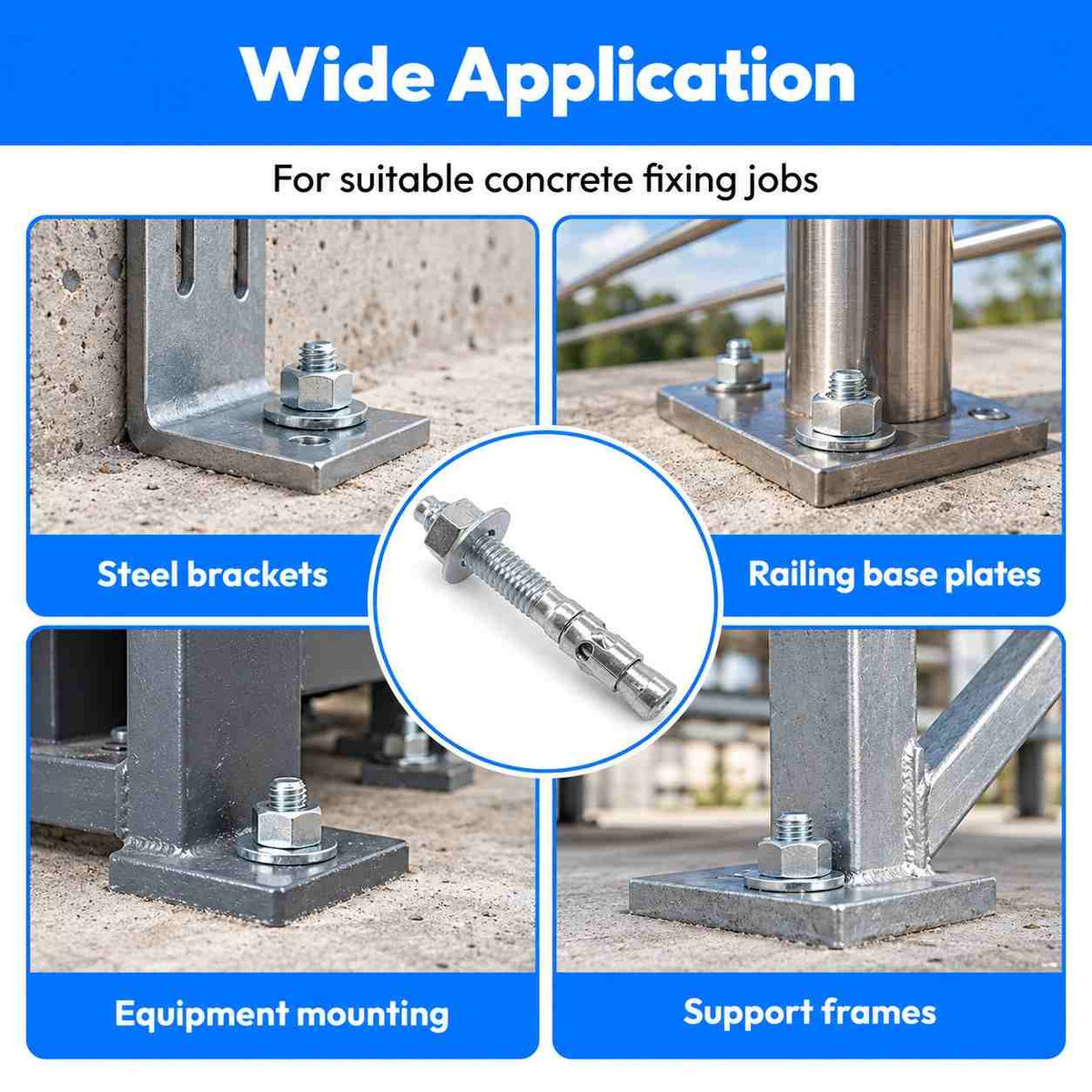 Zinc Plated Wedge Type Anchor Bolts