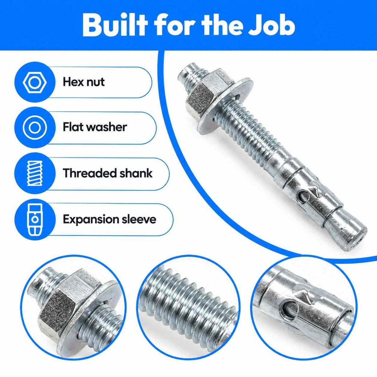Zinc Plated Wedge Type Anchor Bolts