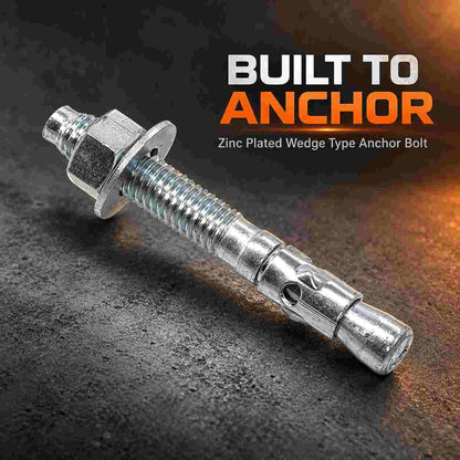 Implemental Zinc Plated Wedge Type Fully Threaded Design Expansion Anchor Bolts - 1