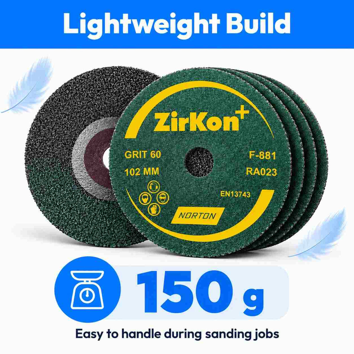 Zirkon Sander/paper Disc 4" Pack of 5