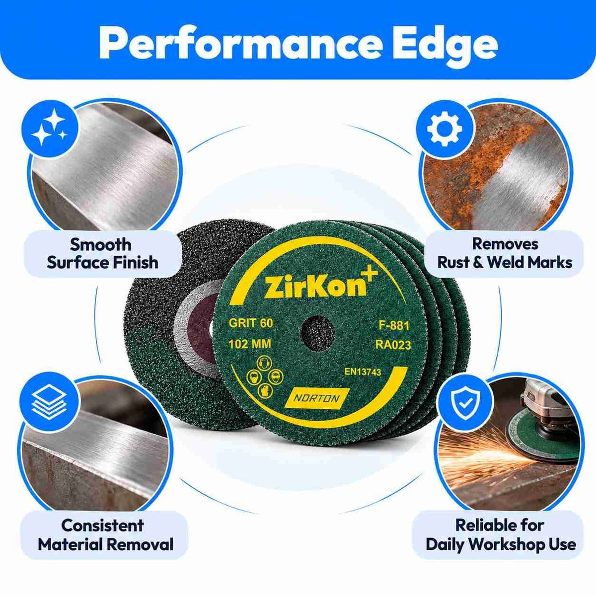 Zirkon Sander/paper Disc 4" Pack of 5