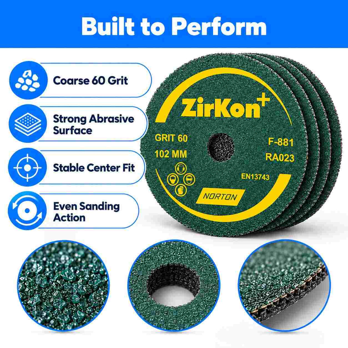 Zirkon Sander/paper Disc 4" Pack of 5