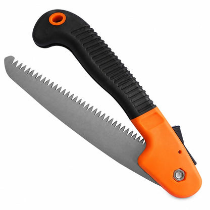 Folding Pruner Cutter Steel Garden Hand Tool wood with Lock