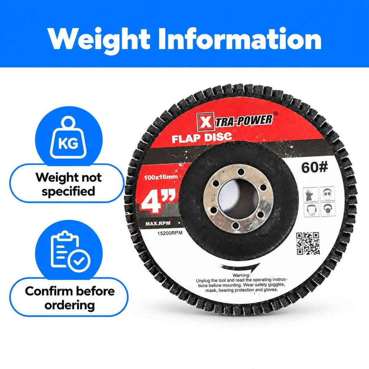 Xtra-Power Flap DISC Grinder Compatible 4" Pack of 5