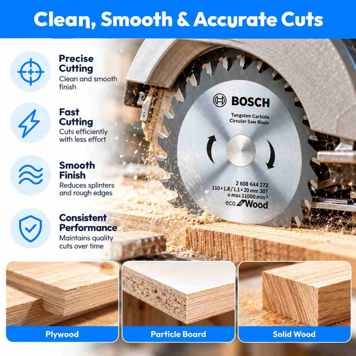 Bosch TCT Wood Circular Saw Blade10 x 20x30Teeth