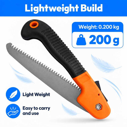 Folding Pruner Cutter Steel Garden Hand Tool wood with Lock