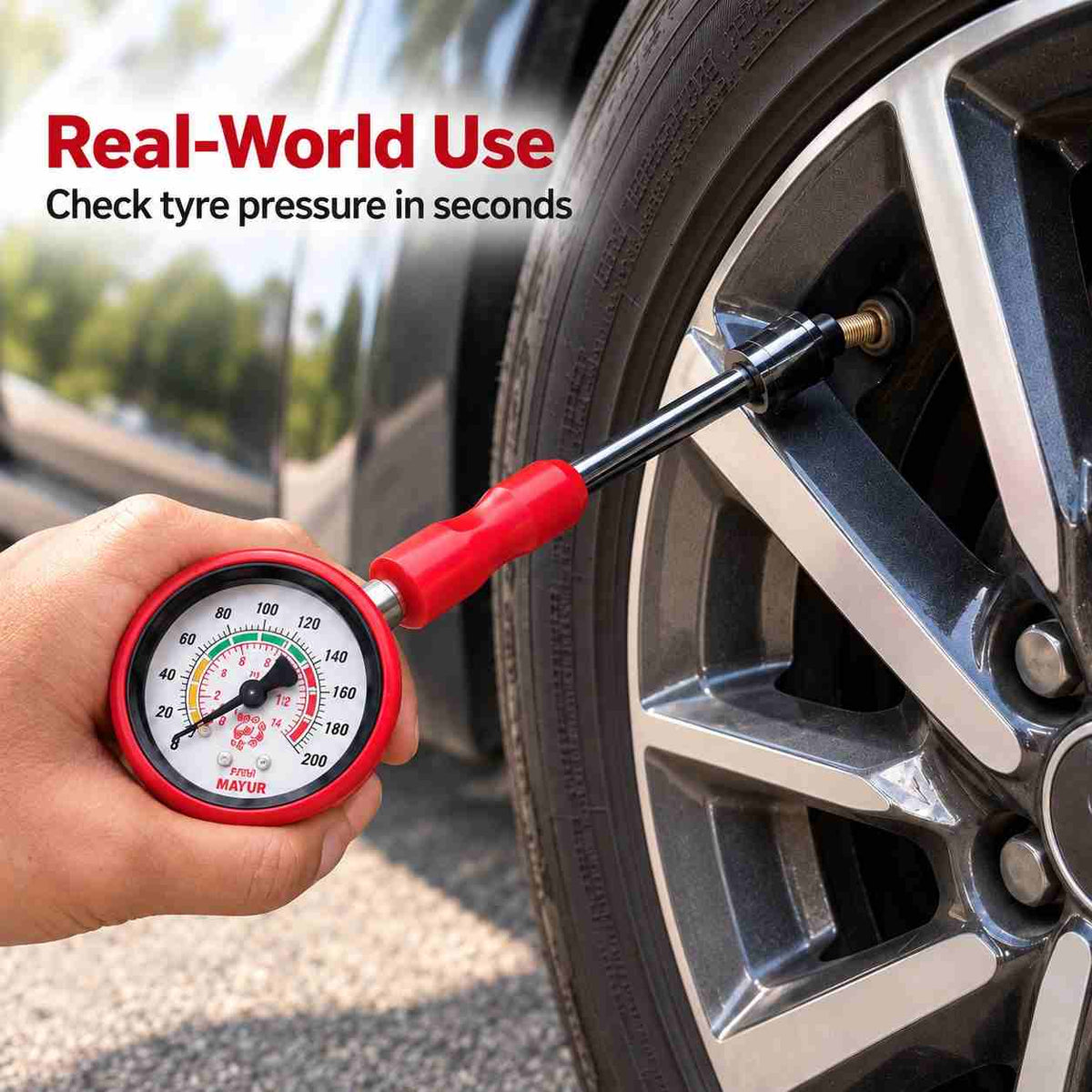 Implemental Mayur Air Pressure Gauge 200PSI - 1