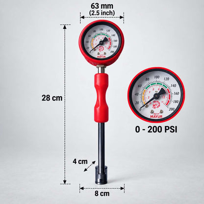 Implemental Mayur Air Pressure Gauge 200PSI - 1