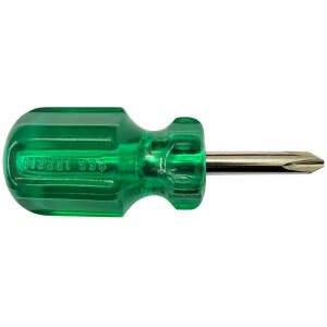 Two in One Stubby Screw Driver (Green and Silver-Steel)