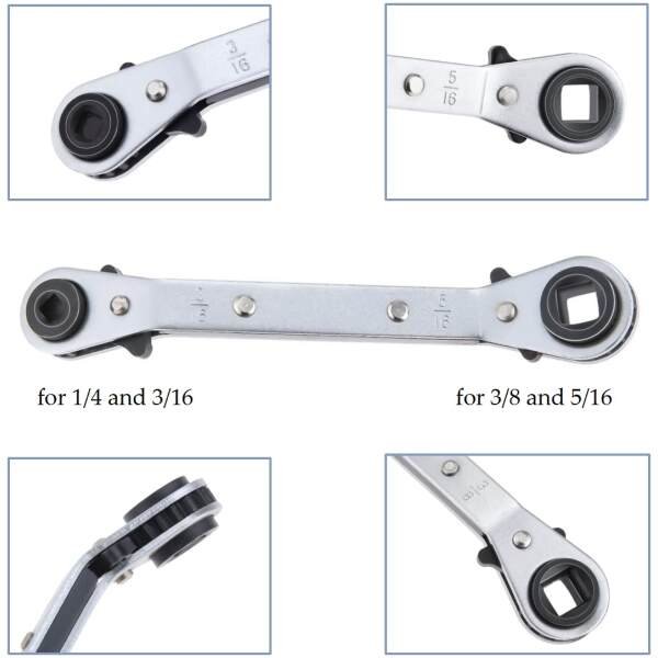 Refrigeration Ratchet Wrench 4Sizes-1/4x3/16 Square3/8x5/16 - Image 6