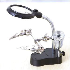 Hand Magnifier LED Light with Soldering Stand Lens-65MM