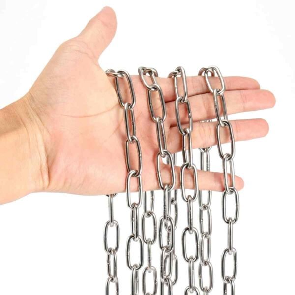 Stainless Steel Chain Decorative Chains for Hanging Clothes, Guardrail, Lifting Chain, Swing, Anti-Theft Chain, Silver (10 Ft.) - Image 2