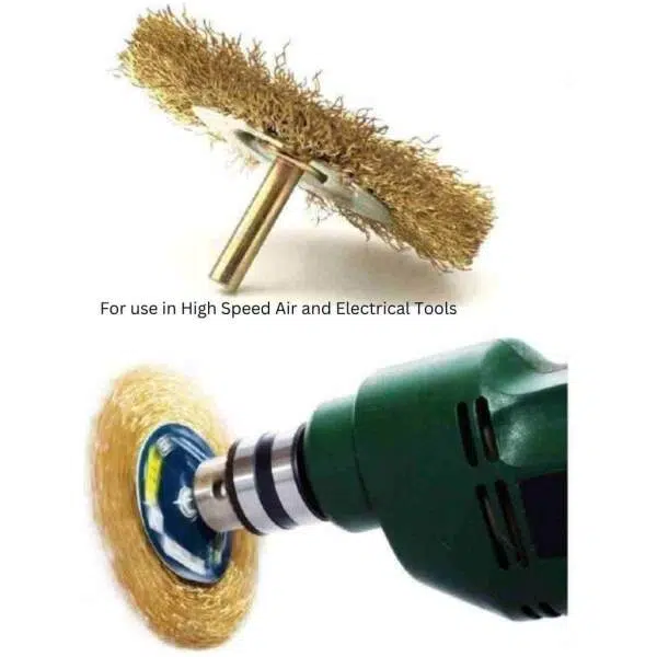 Round Brush Polishing Brush Brass Wire (Pack of 5) - Image 6