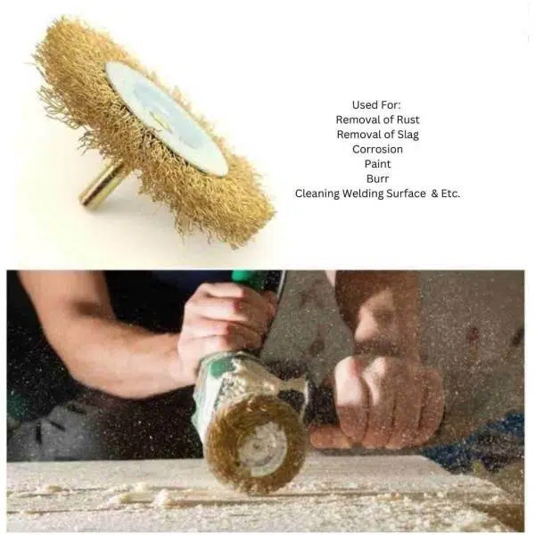 Round Brush Polishing Brush Brass Wire (Pack of 5) - Image 7