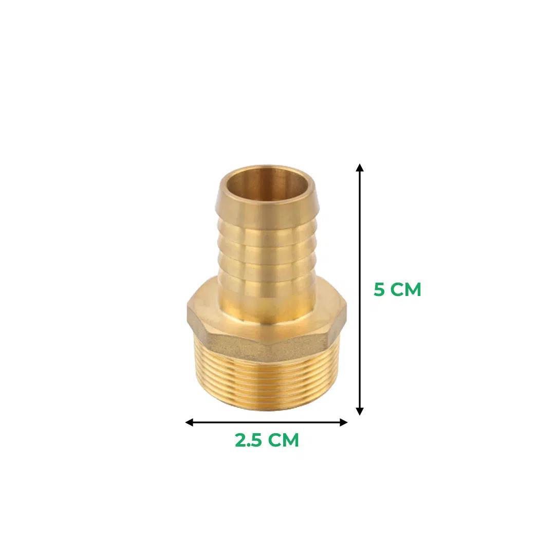 Brass Hose Nipple Hose Connection Male Adapter- 25 X 15MM - Image 2
