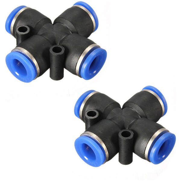 Pneumatic Pu Push Equal Union Cross Connector-8X8-2Pcs - Image 3