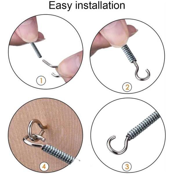 Curtain Wire Spring Steel Cord Cable Kit with Hooks and Eyes - Image 3