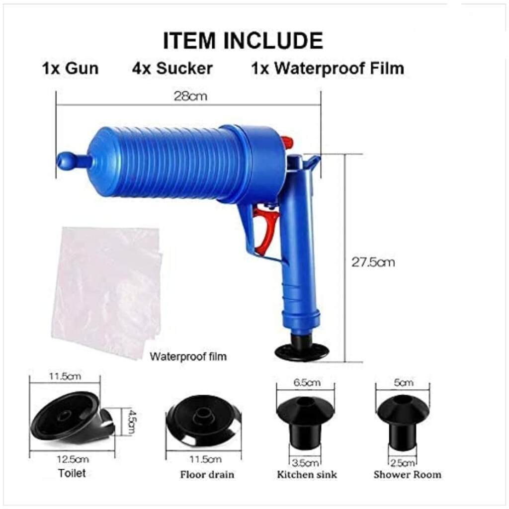 Drain Plunger & Air Drain Blaster Gun Implemental