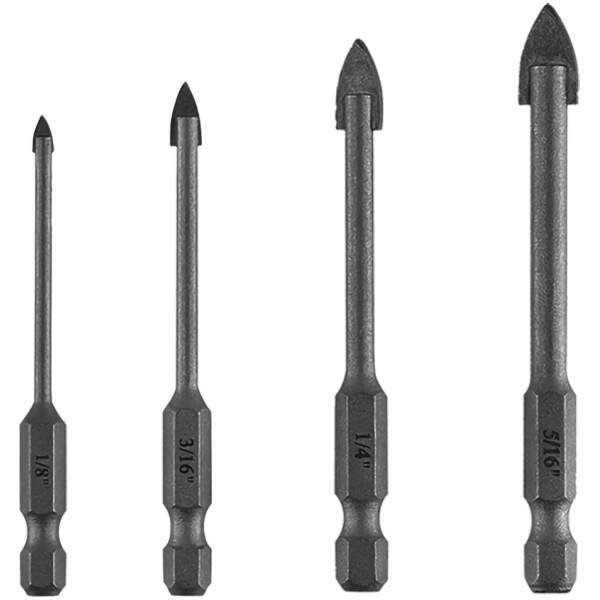 Glass & Tile Drill BIT Set (4-Piece )1/8", 3/16", 1/4", 5/16" - Image 7