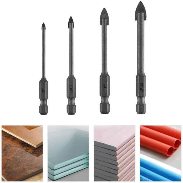 Glass & Tile Drill BIT Set (4-Piece )1/8", 3/16", 1/4", 5/16" - Image 9