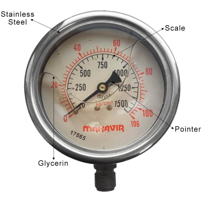 SS Glycerin Filled Pressure Gauge Implemental
