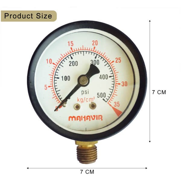 Pressure Gauge-2 1/2 Inch Thread 1/4Inch (500 PSI 35 Kg/Cm²) - Image 4