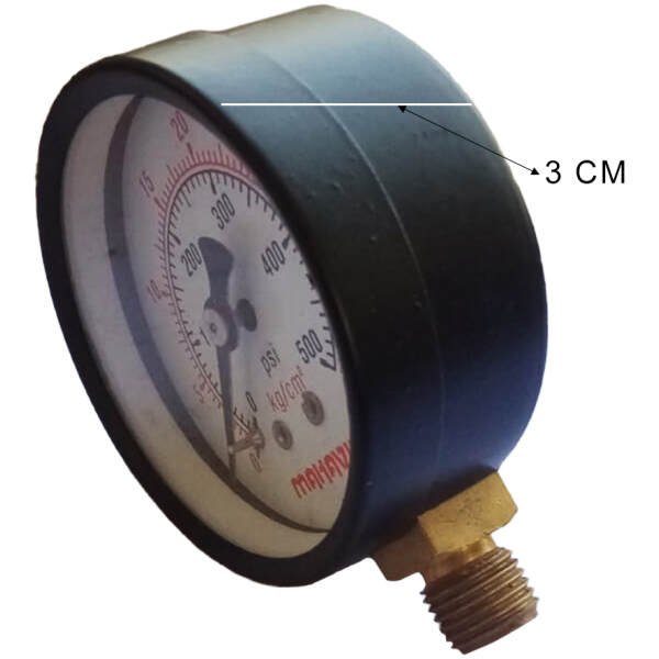 Pressure Gauge-2 1/2 Inch Thread 1/4Inch (500 PSI 35 Kg/Cm²) - Image 3