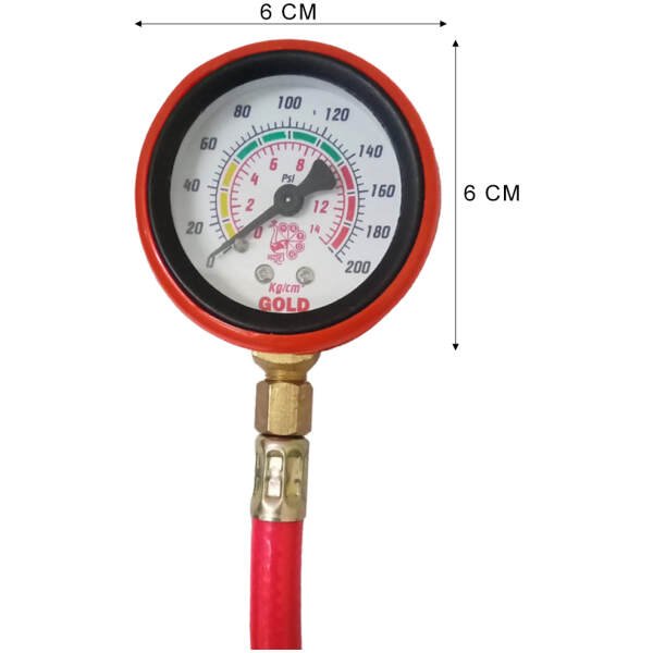 Mayur Tyre Pressure Gauge Hose Type 0-200 PSI Size: 50mm - Image 3